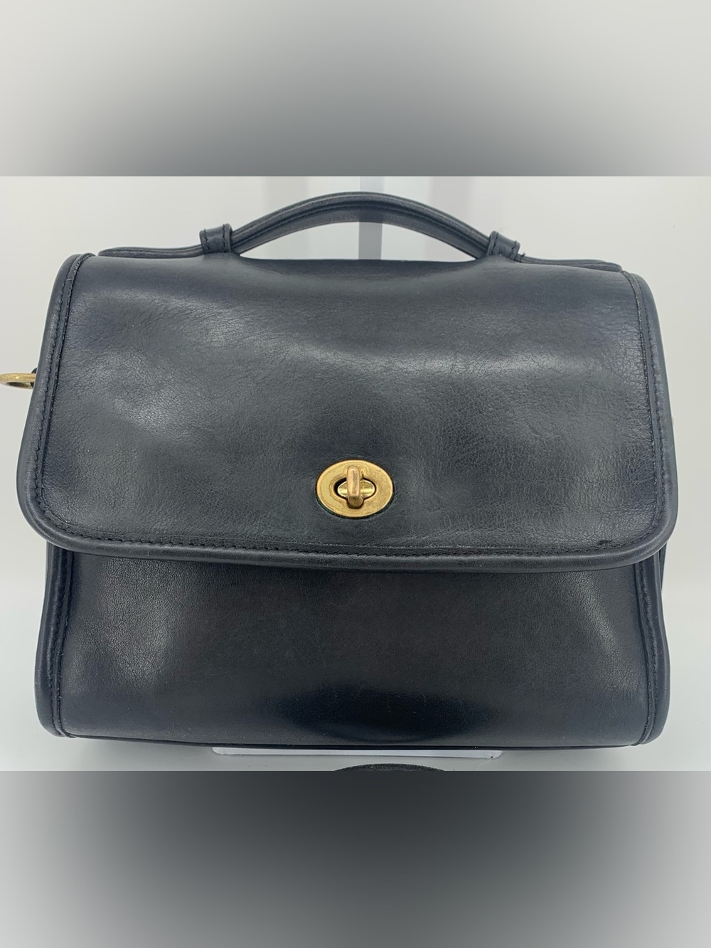 Coach Vintage ‘93 Court #9870 Crossbody Bag Black Leather, Made in USA- - Picture 3 of 11